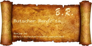 Butscher Renáta névjegykártya
